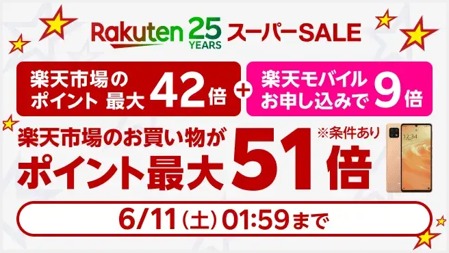 楽天スーパーSALE連動企画 Rakuten UN-LIMIT VIのお申し込みで楽天市場でのお買い物ポイント+9倍キャンペーン