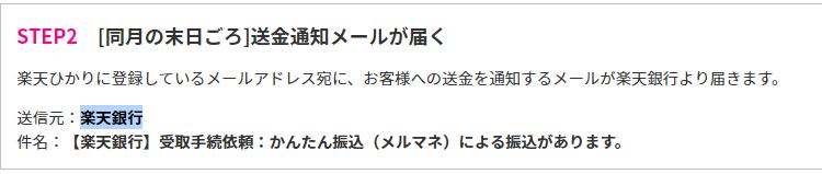 同月の末日頃、送金通知メールが届く