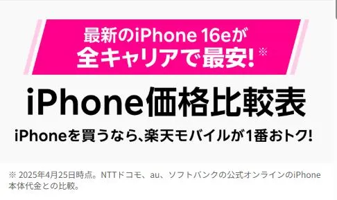 iPhone価格比較表