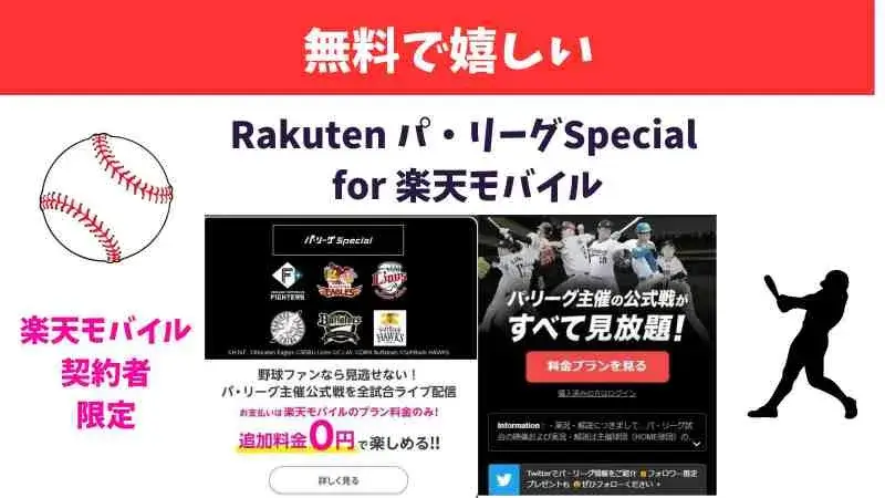 Rakuten パ・リーグSpecial for 楽天モバイルで無料で見放題！