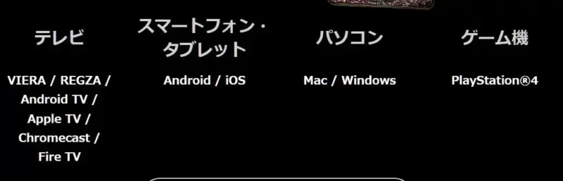 視聴出来るデバイス