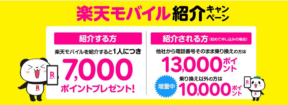 楽天モバイルの紹介キャンペーン