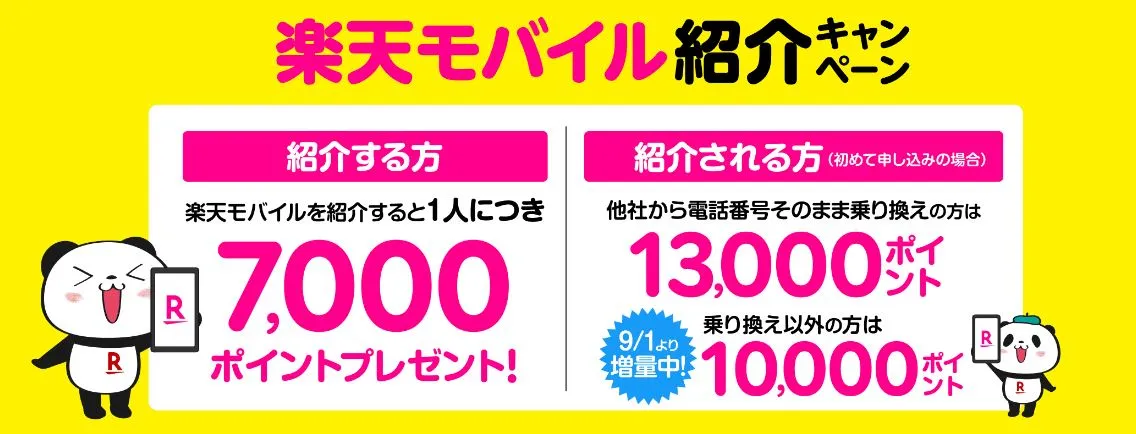 楽天モバイルの紹介キャンペーン