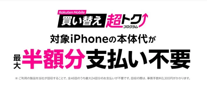楽天モバイル買い替え超トクプログラム