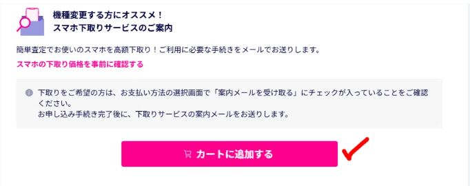 「カートに追加する」を押す