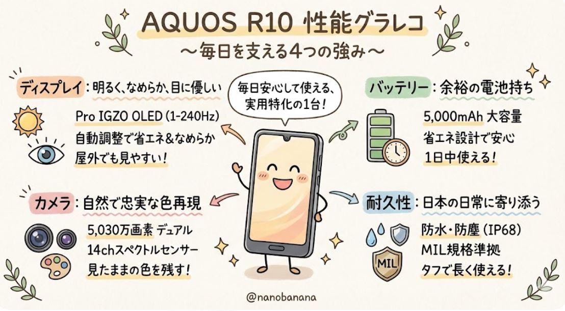 「AQUOS R10」の主要スペック