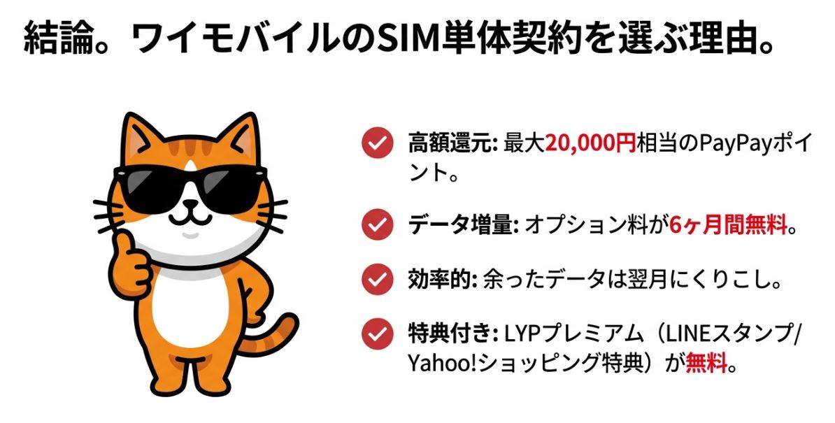 ワイモバイルのSIM単体契約を選ぶ理由