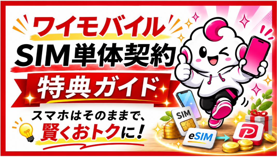 ワイモバイルのSIM単体契約！乗り換え最大21,000円相当キャンペーン中