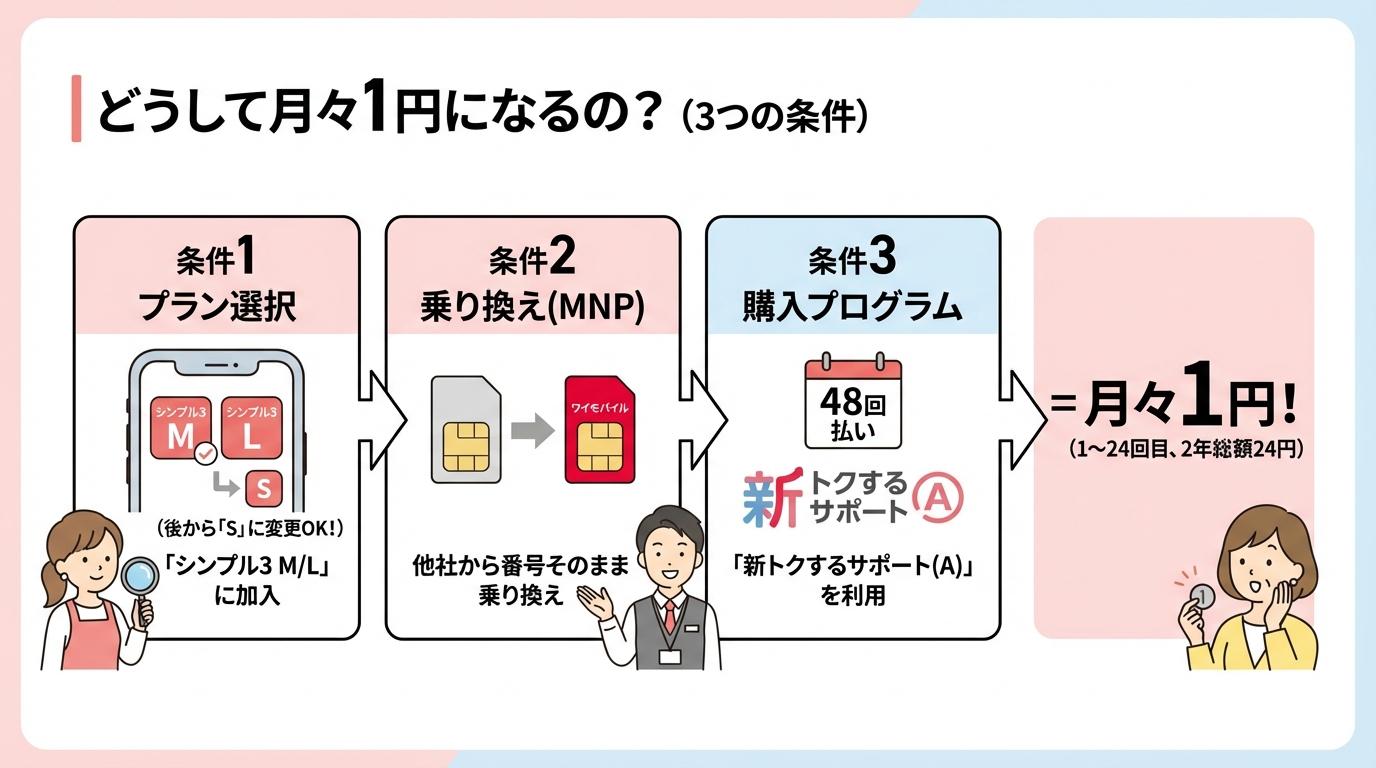 どうして月々1円になるの？