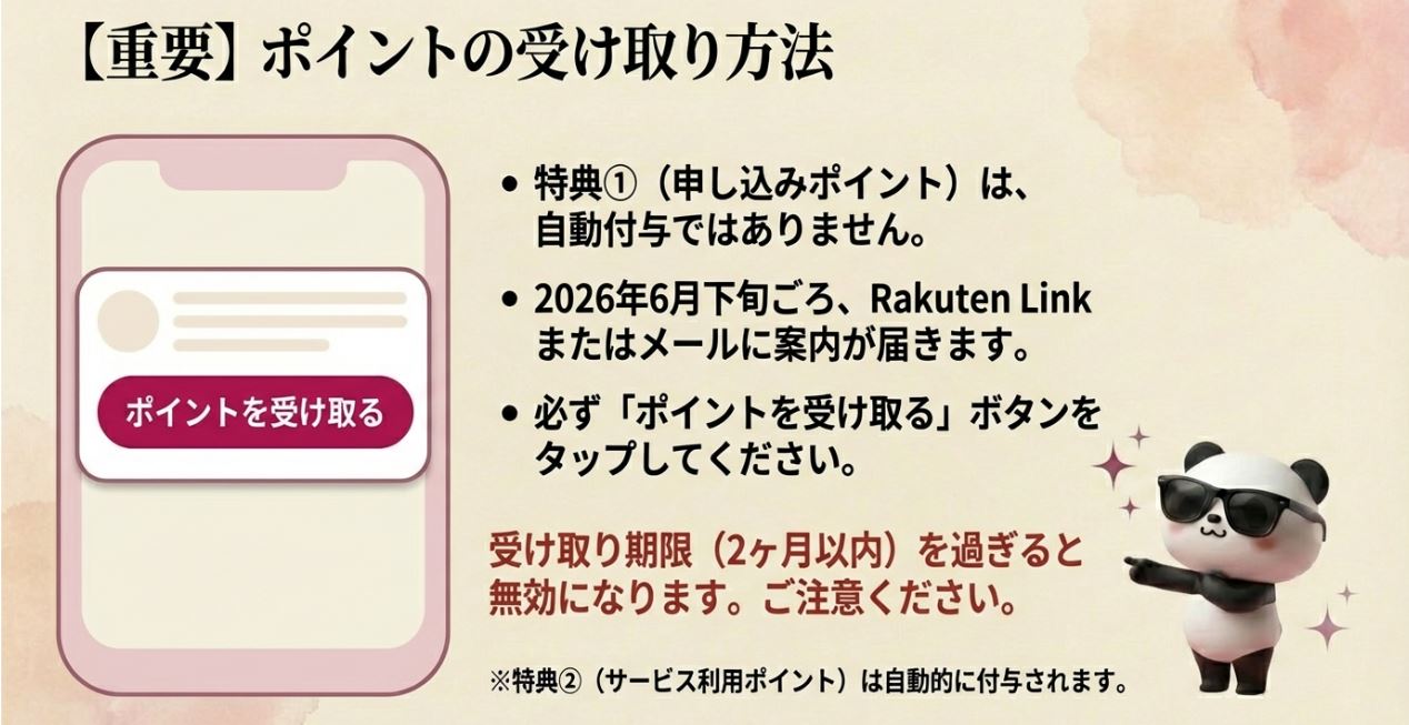 ポイントは「自分で受け取る」必要あり