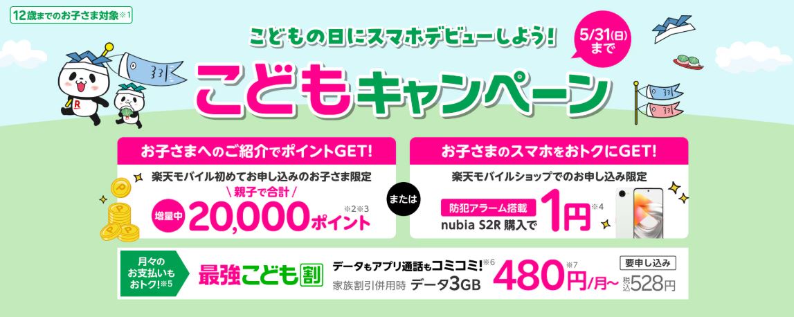 楽天モバイルのこどもキャンペーン