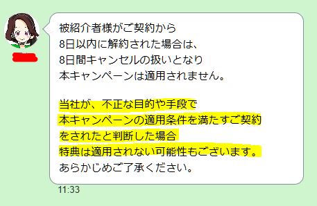 特典の付与はご契約後の審査での判断となる