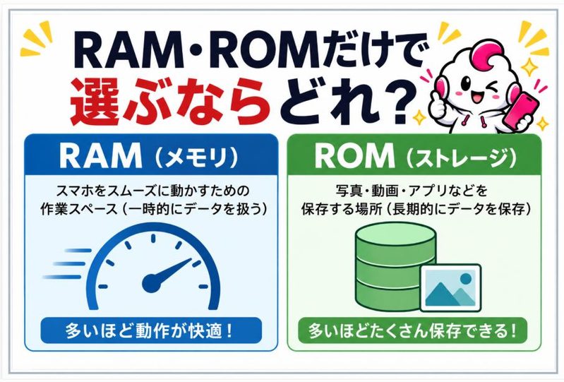 RAM・ROMだけで選ぶならどれ?