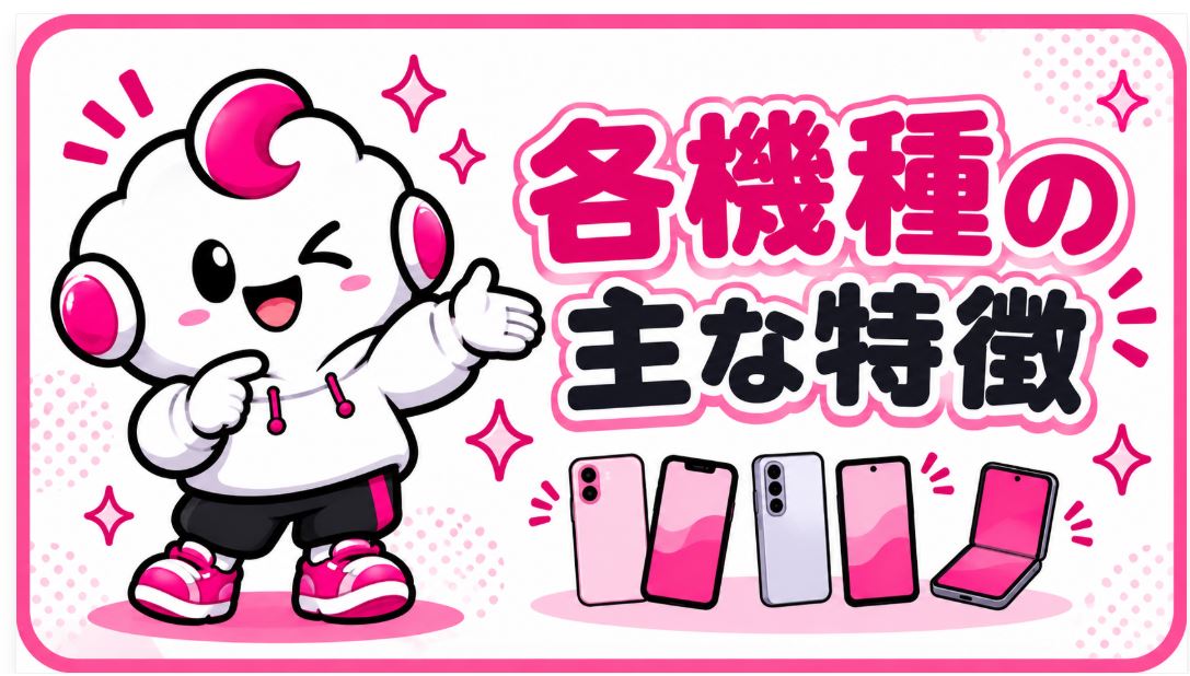 各機種の主な特徴