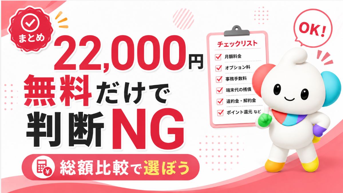 まとめ｜22,000円を無料にすることだけを考えると損する可能性も