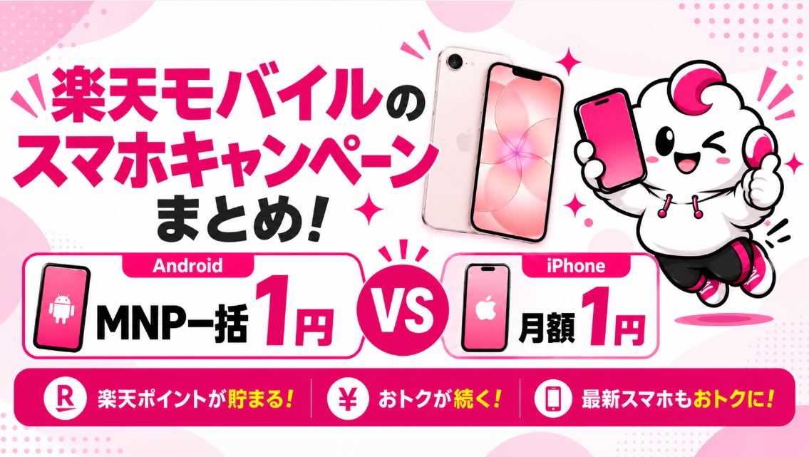 楽天モバイルは一括1円と月額1円の違いを確認しよう